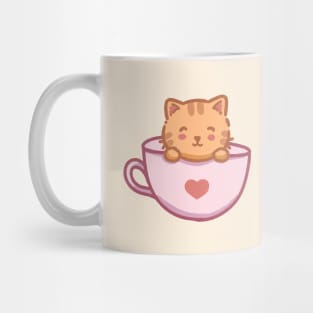 cute orange kitty cat in a cup Mug